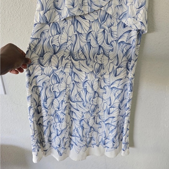 Tory Burch Dress Women XS Kaley White Blue Ellora  Sleeveless Layered  Excellent - Picture 4 of 9